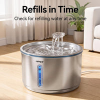 NPET Cat Water Fountain Stainless Steel 1Gal/135oz Automatic Pet - Fountain +3 Filters +3 Sponges - image 4