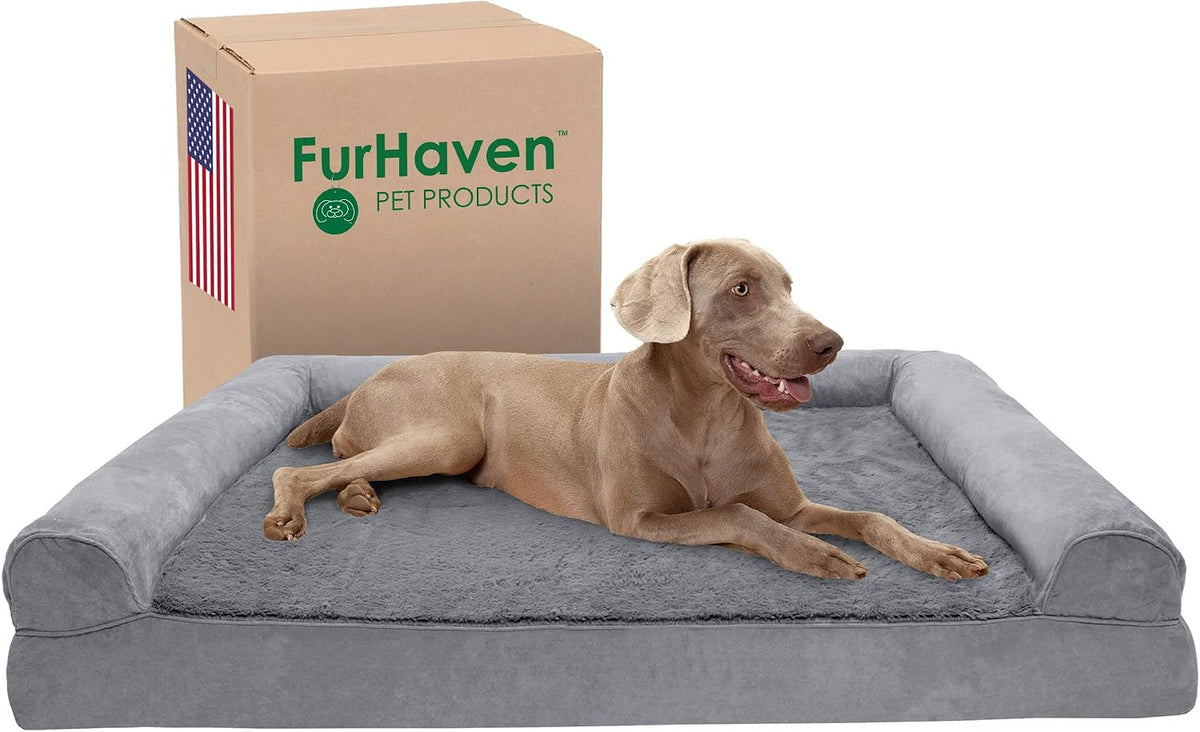 FurHaven Orthopedic Dog Bed for Large Dogs - Jumbo Plus / Gray
