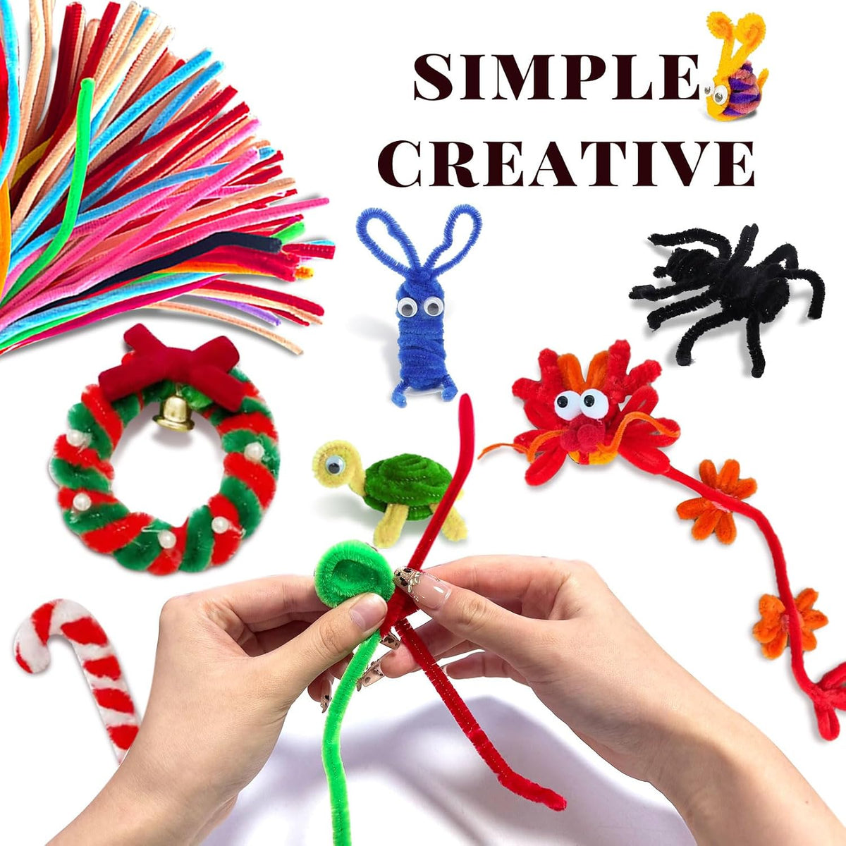 Pipe Cleaners Craft Supplies - 30CM / MultiColor / 100 - image 4