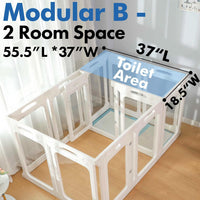 Clear Acrylic Dog Playpen Indoor, 24" H - White / 12 Panels / 24" Height - image 4