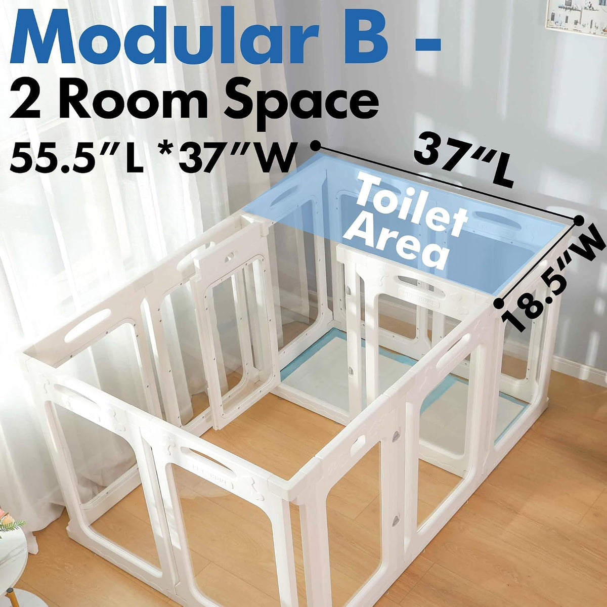 Clear Acrylic Dog Playpen Indoor, 24" H - White / 12 Panels / 24" Height - image 4