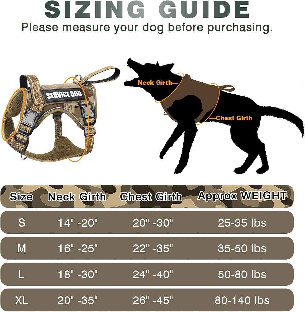 WINSEE Tactical Dog Harness - Small / Desert Camo - image 3