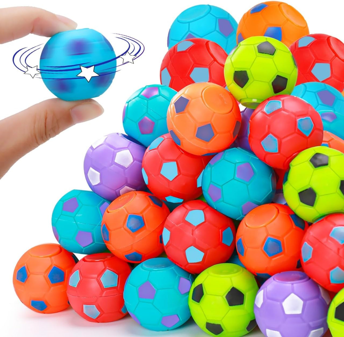 32PCS Fidget Spinner Soccer Balls Halloween Party Favors for Kids 4-8 - Soccer-80pcs