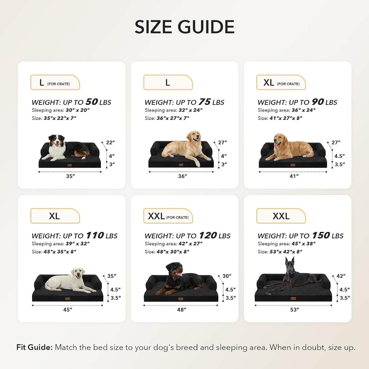 Orthopedic Washable Dog Bed for Extra Large Dogs - Black / 35.0"L x 22.0"W x 7.0"Th - image 3