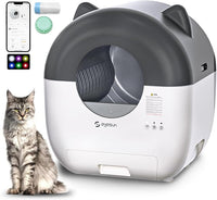 Self Cleaning Litter Box,76L Automatic Cat Litter Box Self Cleaning with APP Control,Low Noise,Safety Protection,Roll Garbage Bags,Deodorizer and Cleaning Brush for Multiple Cats