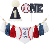 First Birthday Decorations for Boy Blue One Year Old High Chair - Red Blue - image 3