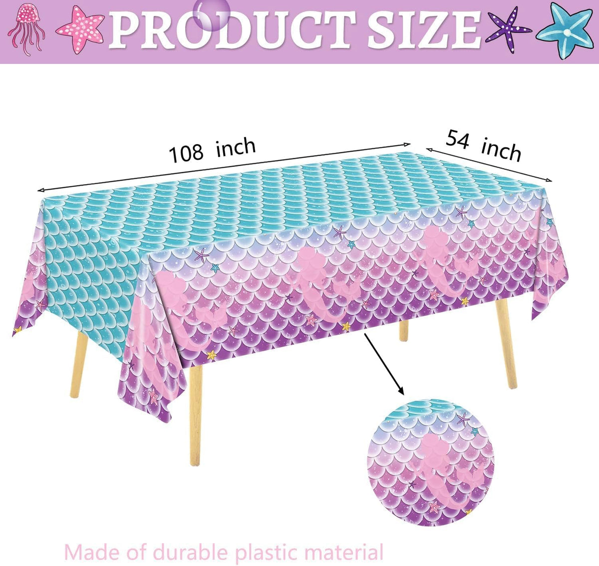 122Pcs Mermaid Birthday Party Decorations Set Mermaid Party Supplies - image 3