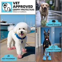 JZXOIVA Dog Shoes for Hot Pavement, Dog Booties for Large Dogs, Breathable Dog Boots & Paw Protectors, Adjustable Non-Slip Dog Rain Booties, Waterproof Pets Sandals for Beach Pink Size 8