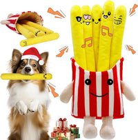 Tug of War Dog Toy, Squeaky Dog Toys Interactive Duck Puppy Toys – Essentials for Dogs - Red French Fry