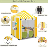 Hadisi black 600D waterproof outdoor kids playhouse cover with zippered front door - view 12