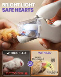 2-in-1 Cat & Dog Nail Clippers with Grinder and Dual LED Lights – Essentials for Dogs - White - image 4
