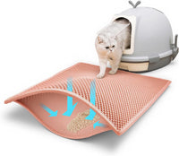 Pieviev Cat Litter Mat, Double-Layer Waterproof Litter Trap - Coral Red / 24x15 Inch