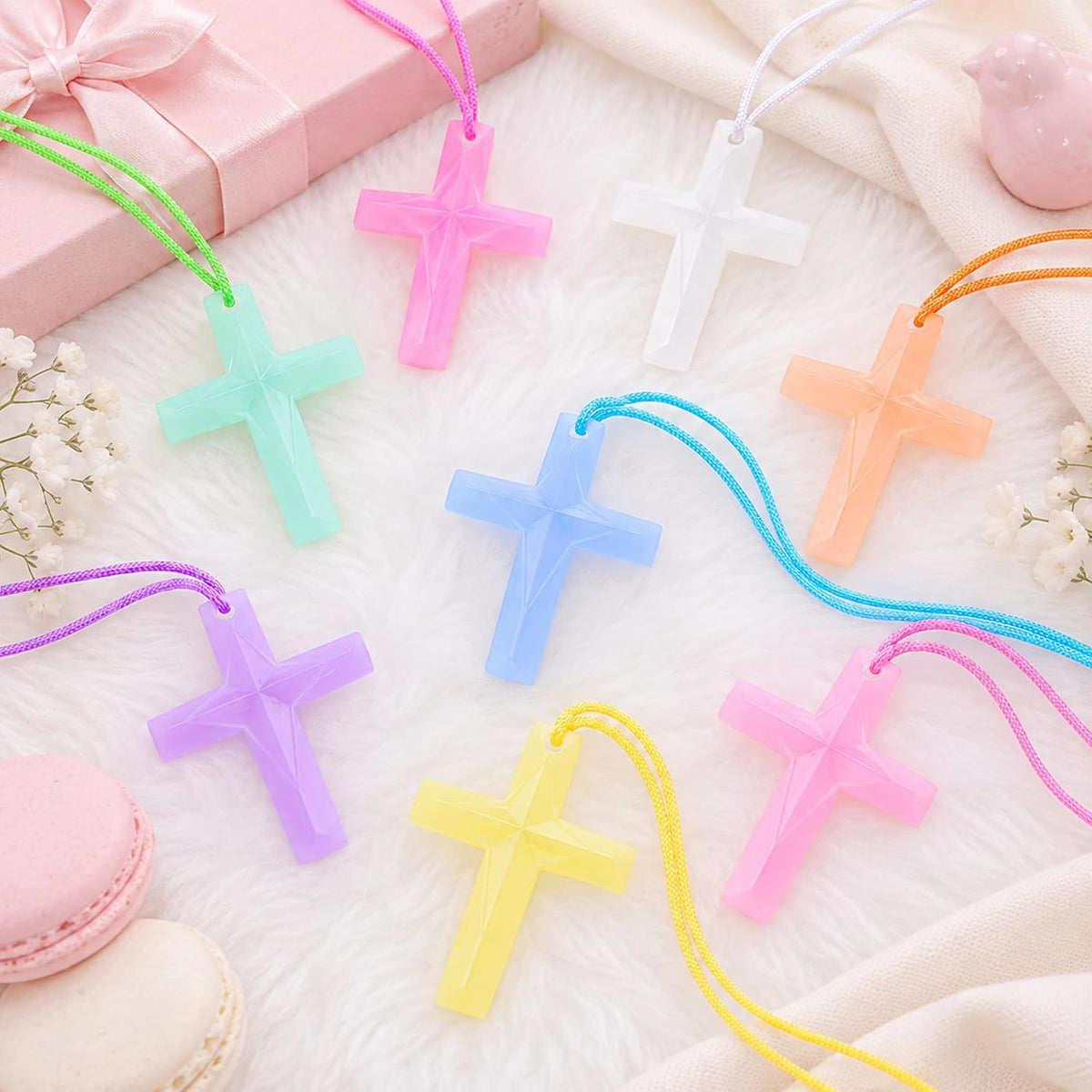 104 Pack Crystal Cross Necklaces Bulk, VBS Prizes - 104PCS - image 3