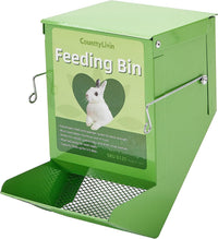 Metal Small Animal Feeder with Lid, Heavy Duty - 4.6 inch / Green
