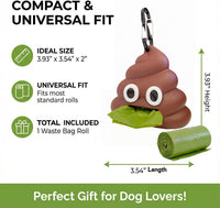 Dog Poop Bag Dispenser for Dog Leash, Poop Shape Sturdy Holder – Essentials for Dogs - 2 x 3.54 x 3.93 inches - image 2
