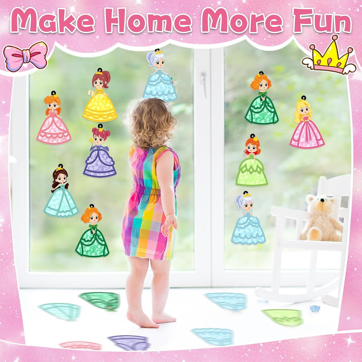 QOUBAI 32 Sets Halloween Bats Suncatchers Craft Kit DIY Window - Princess - image 4