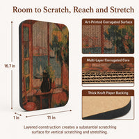 Cat Wall Scratcher, Art Cat Scratching Board for Indoor Cats – Essentials for Cats - Window & Starry Night - image 2