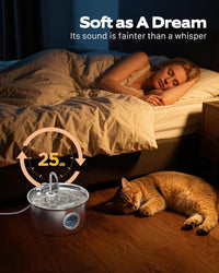 Cat Water Fountain Stainless Steel: Cat Fountain for Drinking - Cat Fountain+8 Filters +8 Sponges - image 4