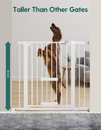 Babelio 36" Tall Pet Gate with Cat Door, CatPrivilege II, 29-40" - White / 29-40" Wide, 36" Tall - image 3