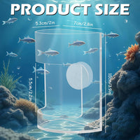 2Pcs Aquarium Fish Feeder Feeding Tray with Suction Cup - 1.Transparent - image 2