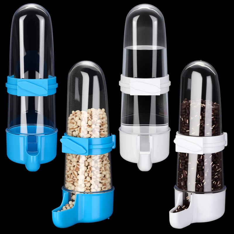 Weewooday 4 Pcs Bird Water Feeder Cage, Blue, White - Blue, White / 280 ml / Trendy Style