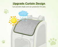 pecute Cat Backpack Expandable - Grey with Shade Cover / 15.4"L x 11.0"W x 19.0"H / Mesh Window - image 2