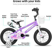JOYSTAR Pluto 12-20" Kids Bike with Light Up Training Wheels – Fun for Kids & Family - Purple / 14 Inch with Flash Training Wheels - image 2