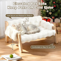 Elevated Cat Couch Bed for Indoor Cats - White - image 3