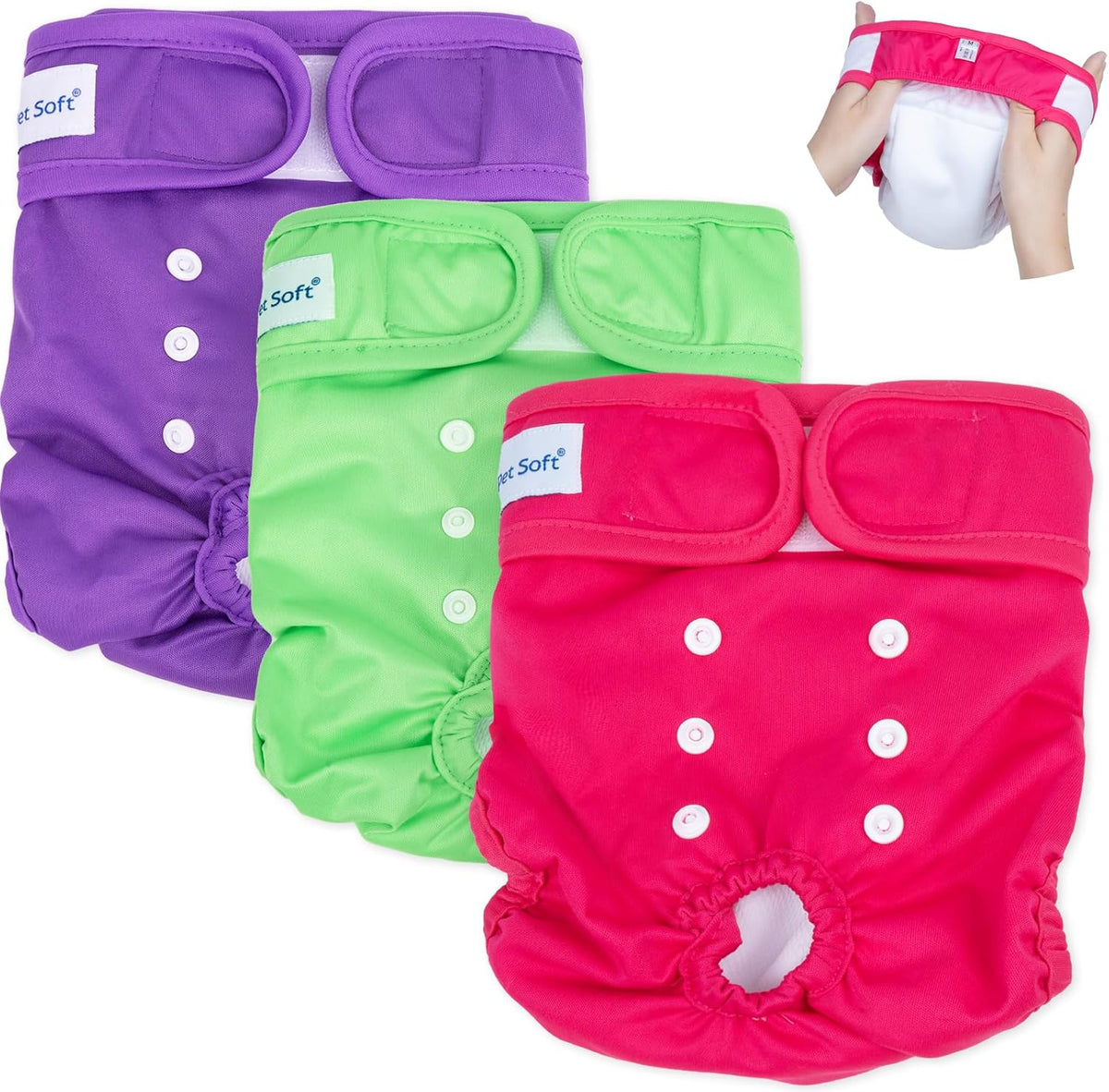 Pet Soft Washable Female Diapers Female Dog Diapers - Classy / Medium:14''-19''