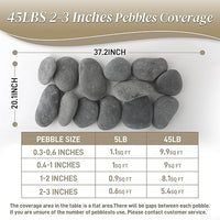 45 LB Mexican Beach Pebbles, 2-3 Inch Natural River Rocks, Premium Pebbles for Garden and Landscape Design, Decorative Stones for Fish Tank Flower Pots Water Fountains Pathways Backyard, Grey
