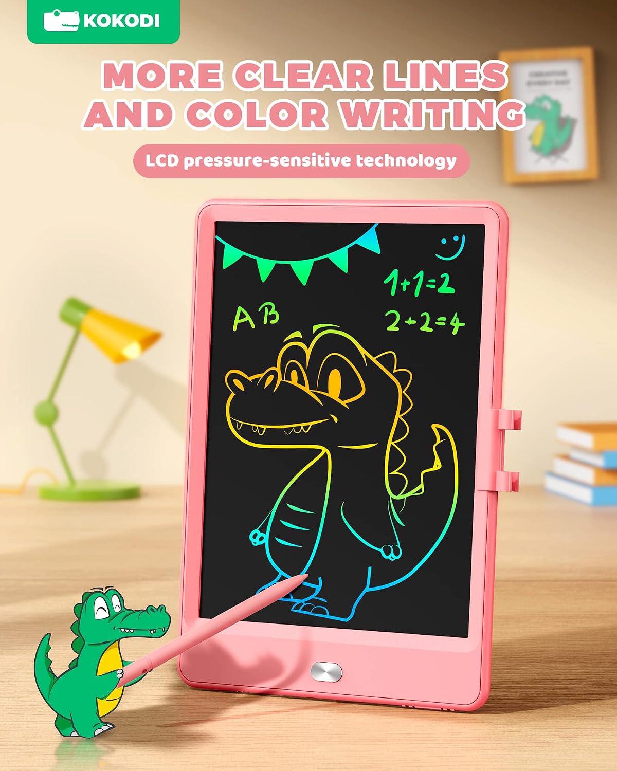 KOKODI LCD Writing Tablet 8.5-Inch Colorful Doodle Board - Pink - image 4