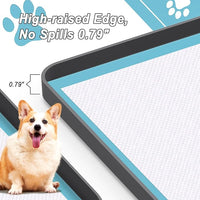 Pee Pad Tray Holder for Dog,Silicone Dog Puppy Pad Holder,24" x 24" No Spill Raised Lip High Edge Leak-Proof Mat Holder for Training Pads,Square Potty Trays for Floor Protection Complimentary 6 Clamps