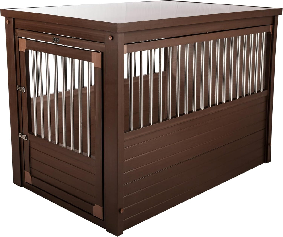 New Age Pet ECOFLEX Large Furniture Style Dog Crate & End Table - Russet / 42.6"L x 27.6"W x 30.9"H