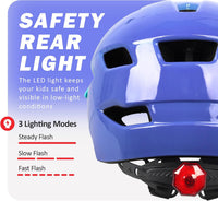 Kids Bike Helmet, Toddler Youth Helmet for Boys Girls, Ages 3-5 - Gradient Blue Purple / 50cm-57cm/19.7''-22.4'' - image 4