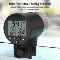 Automatic Fish Feeder Dispenser for Aquarium - Black Digital - image 4