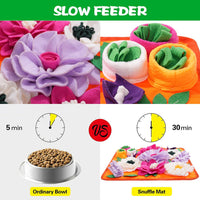 Snuffle Mat for Dogs,Dog Feeding Mat Sniff Mat Interactive Dog Puzzle Mat for Training and Stress - bright orange - image 4