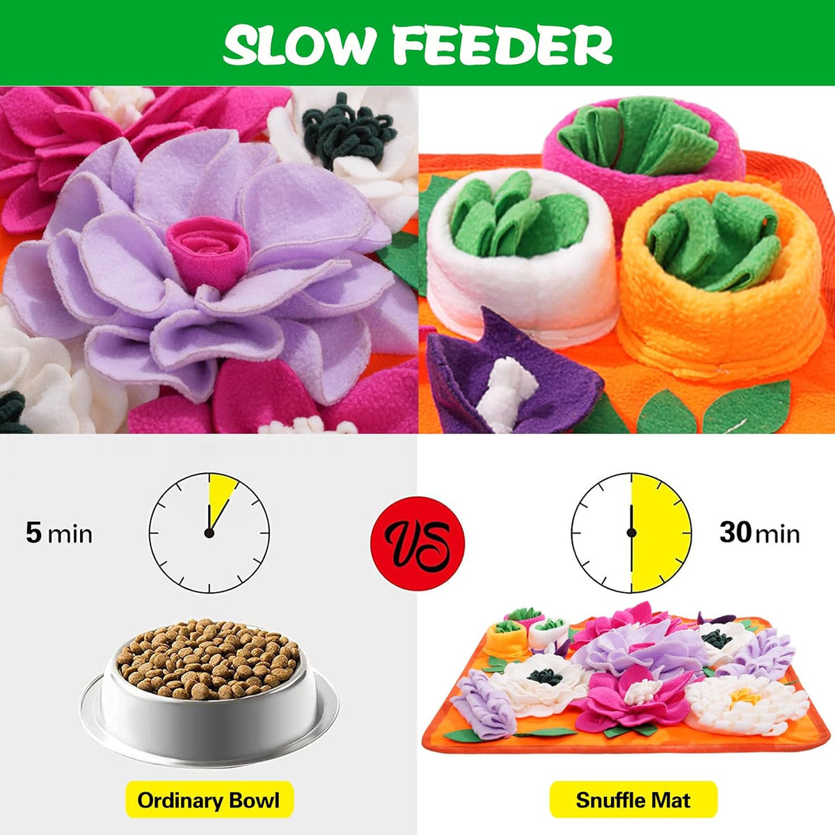Snuffle Mat for Dogs,Dog Feeding Mat Sniff Mat Interactive Dog Puzzle Mat for Training and Stress - bright orange - image 4
