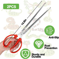 Snake Feeding Tongs,15 Inch Reptile Feeding Tongs,Extra Long Large Tweezers for Corn Ball Python - 2PCS - image 2