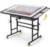 BuilderButler Puzzle Table 1500 Pieces with Wheels - Metal Frame / Medium
