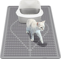 Rubber Cat Litter Mat Litter Box Mat - Grey / L-24" x 15" Thickened