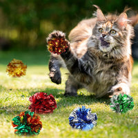 Silkfly 30 Pcs Cat Crinkle Balls Toys 2.36" Interactive Colorful – Essentials for Cats - 50 - image 4