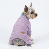 Fitwarm Collared Neck Plaid Dog Pajamas - Medium / Purple - image 2