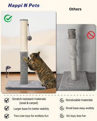 Cat Scratching Post, Cat Scratchers for Indoor Cats with Toys – Essentials for Cats - 29.5" / Light Gray - image 4