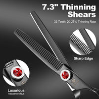Dog Grooming Scissors Kit with Safety Round Tips - Pro Black - image 3