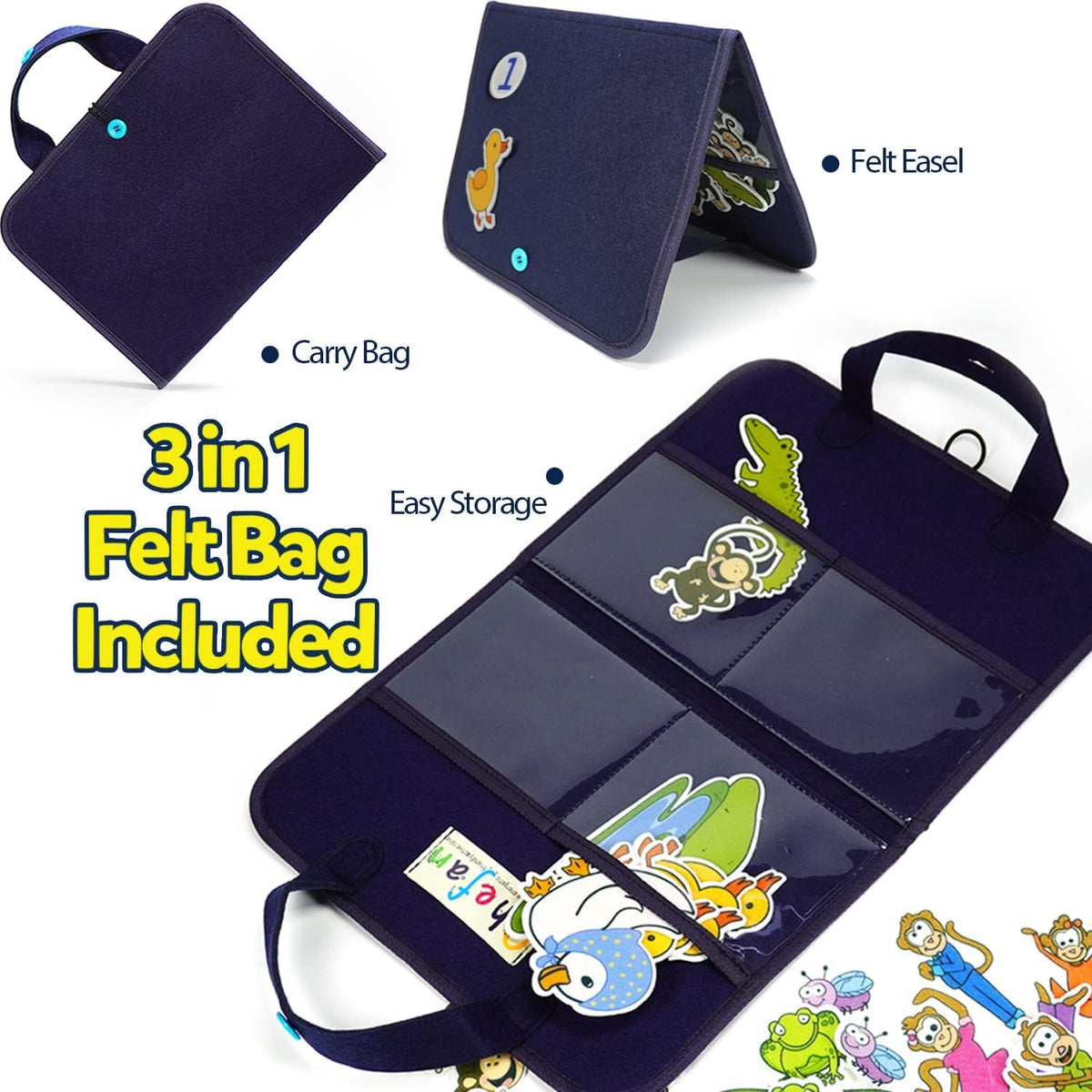 CHEFAN Felt Board for Toddlers, Felt Story Board - Five Duck - image 4