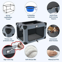 42 Inch Collapsible Dog Travel Crate for Soft Blanket and Foldable - image 4