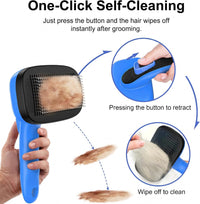 Self Cleaning Slicker Brush for Dog and Cat Shedding – Essentials for Dogs - Blue - image 2