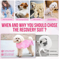 Lukovee Recovery Suit for Dogs, Zipper On Recovery Suit for Female Male Dog, Onesie Abdominal Wounds Cone E-Collar Alternative Prevent Licking Spay Recovery Suit (X-Small, Pink Tie-dye)