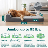 Furhaven Orthopedic Dog Bed for Large Dogs w/ Removable Bolsters - Jumbo / Stone Gray - image 3