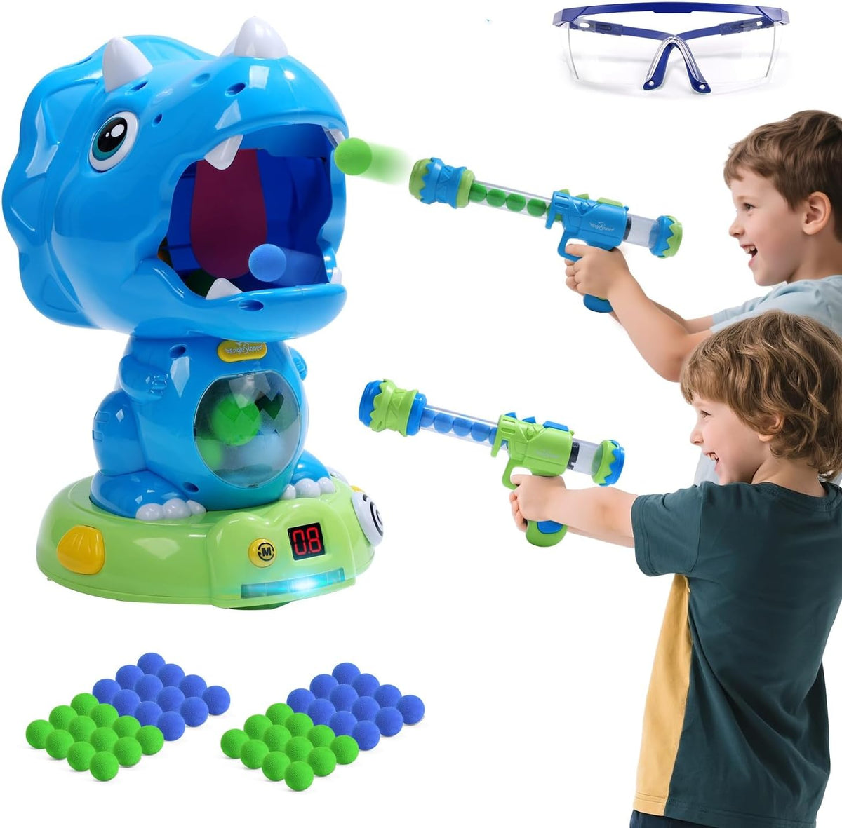 EagleStone Moving Dinosaur Shootings Toy for kids Mist Spray LED - 10b-blue